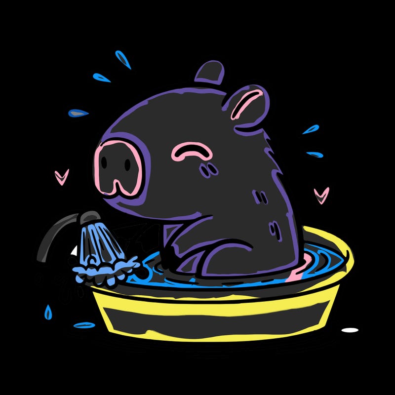 capybara taking a bath
