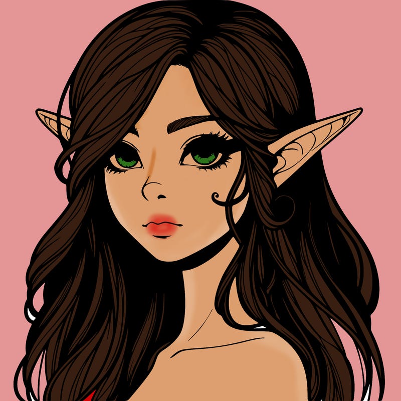 elf girl realistic dark fantasy