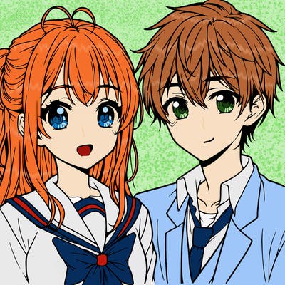 anime girl and boy
