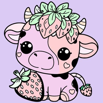 cute strawberry cow
