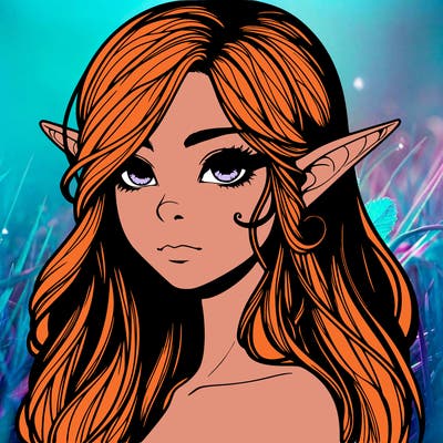 elf girl realistic dark fantasy