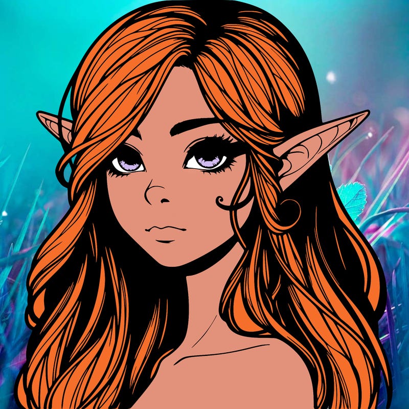 elf girl realistic dark fantasy