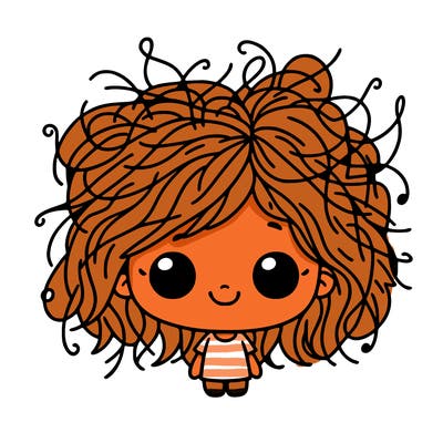 little girl with crazy hair