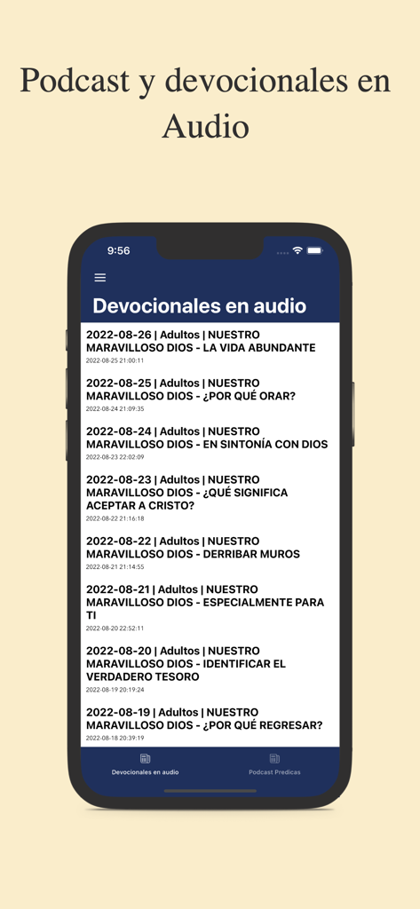 Temas Bíblicos y Predicas - 「Temas Biblicos y Predicas」アプリのスペイン語オーディオ黙想リスト