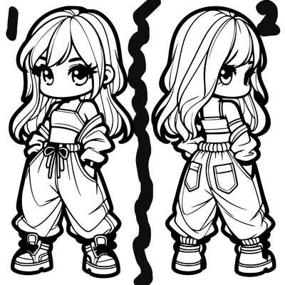 girl in crop top and baggy pants