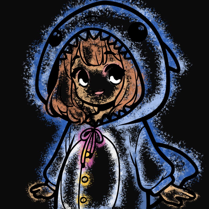 girl with a shark outfit