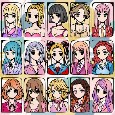 girls that look diffrent anime