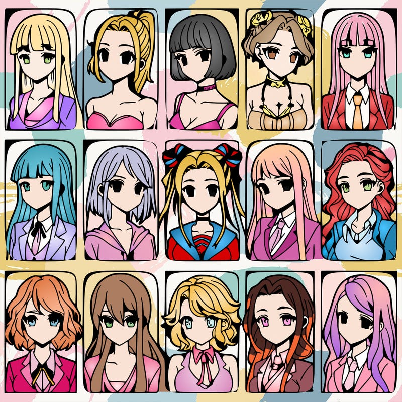 girls that look diffrent anime