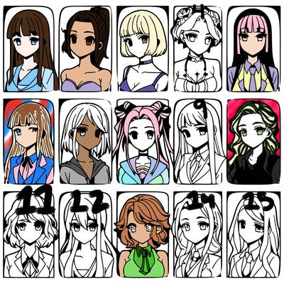 girls that look diffrent anime