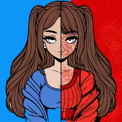 realistic girl split