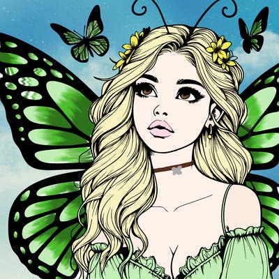butterfly fairy realistic girl
