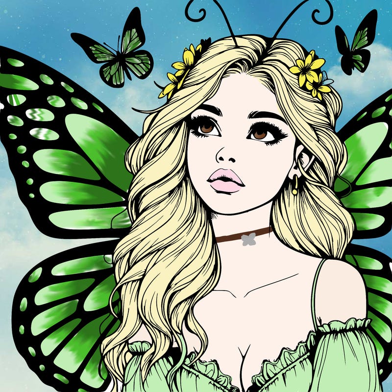 butterfly fairy realistic girl