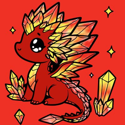 little cute crystal dragon