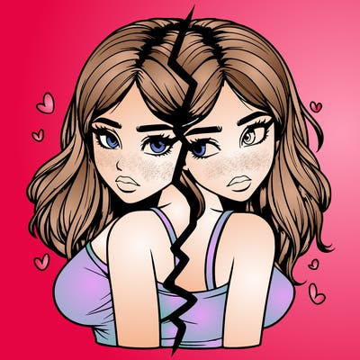 realistic girl split