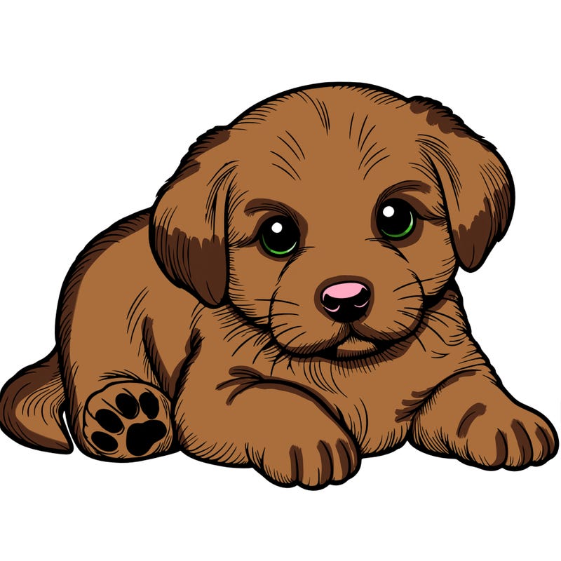 a cute realistic puppy