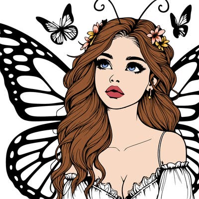 butterfly fairy realistic girl