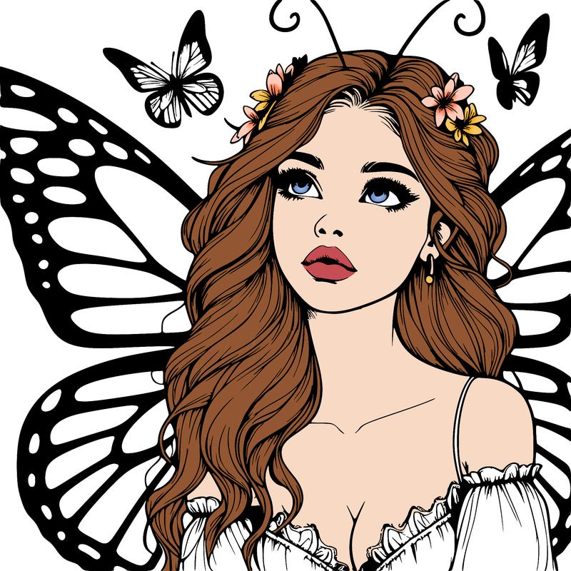 butterfly fairy realistic girl