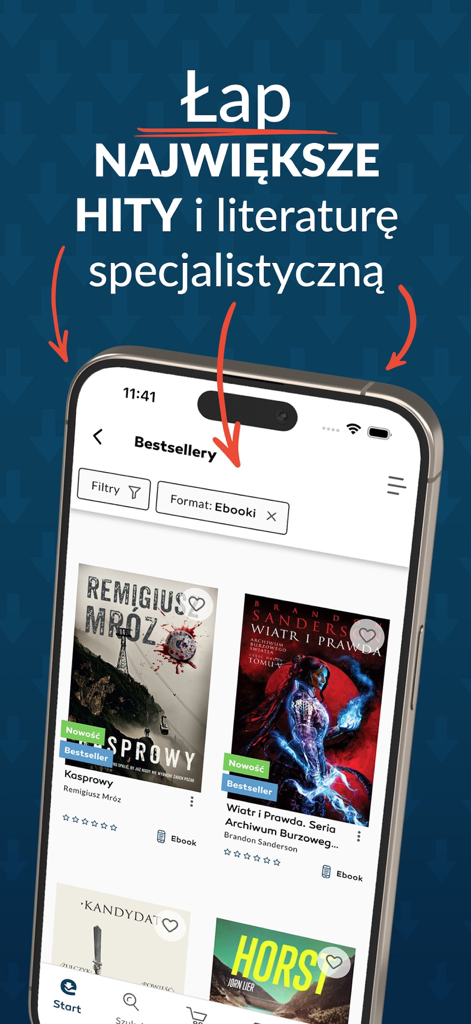 Ebookpoint - A smartphone screen displaying a collection of bestselling ebooks on the Ebookpoint app.