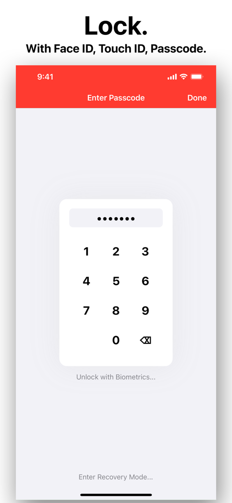 Personal Diary (Journal) App - Pantalla de bloqueo de código de seguridad de la aplicación Diario Personal