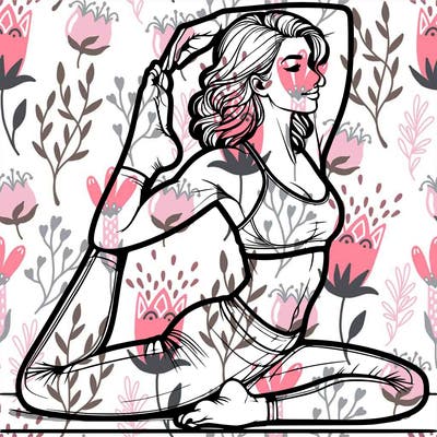 realistic woman doing yoga