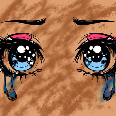 realistic eyes with tears