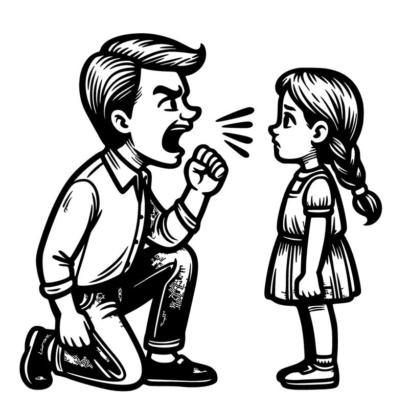 a dad yelling at daughter