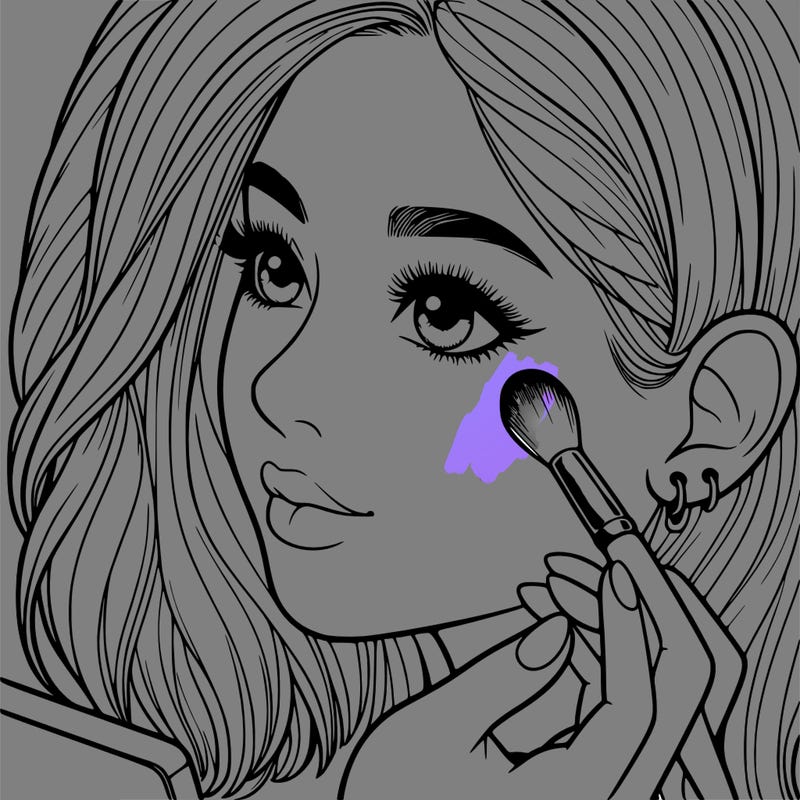 a realistic girl doing her makeup