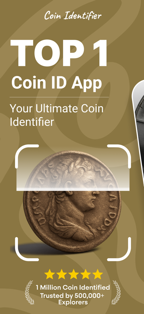 Top rated coin identifier app interface scanning an ancient bronze coin