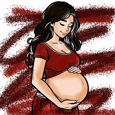 woman heavily pregnant realistic