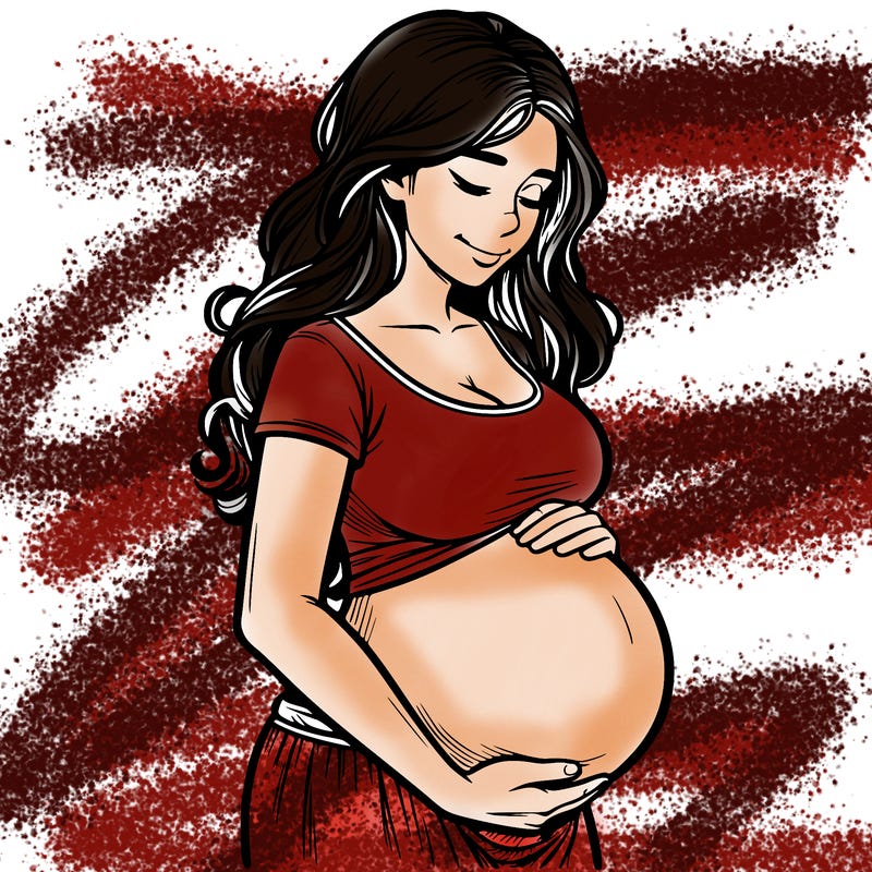 woman heavily pregnant realistic