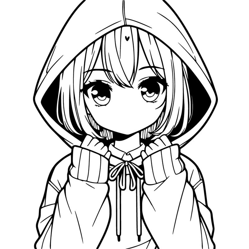 girl with a anime hoodie