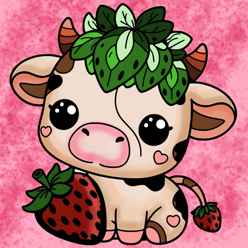 cute strawberry cow