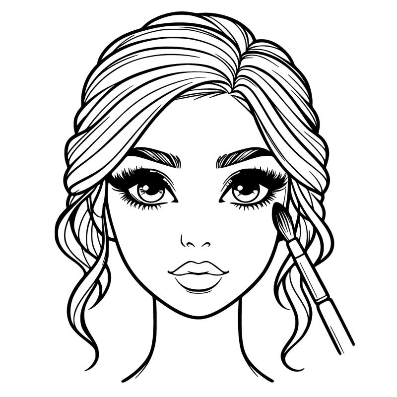 realistic person with makeup