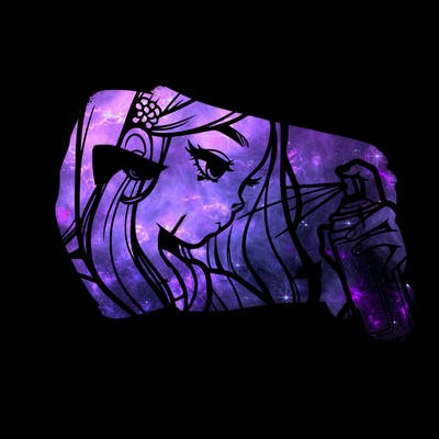 a realistic girl spray painting