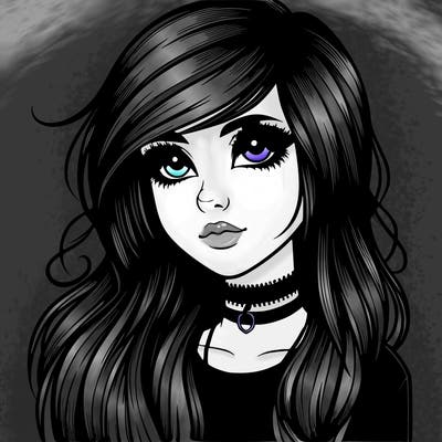 realistic goth emo girl