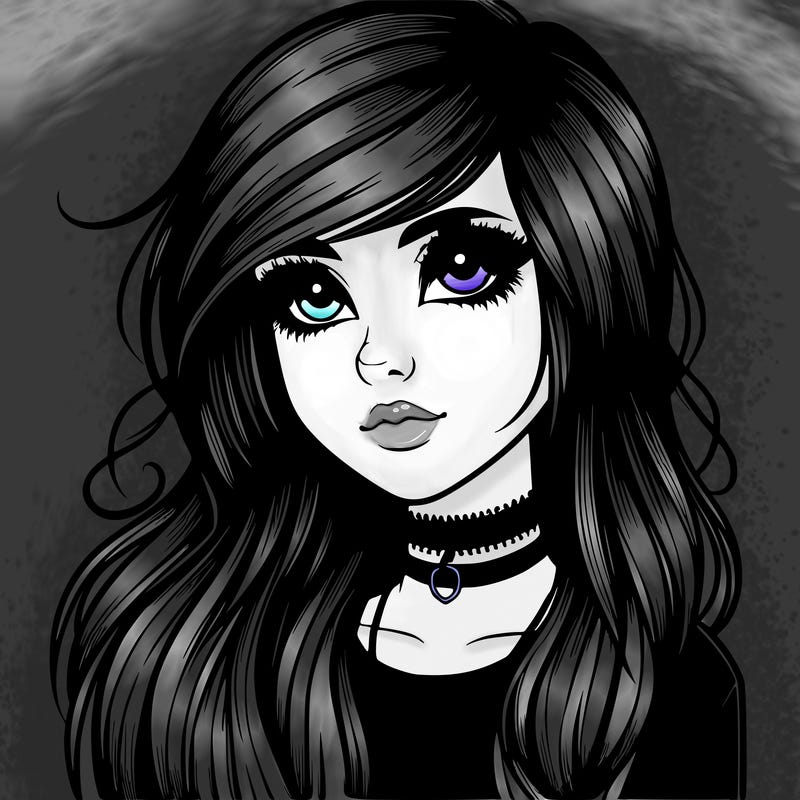 realistic goth emo girl