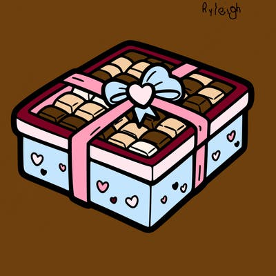 a box of chocolate for valentines day
