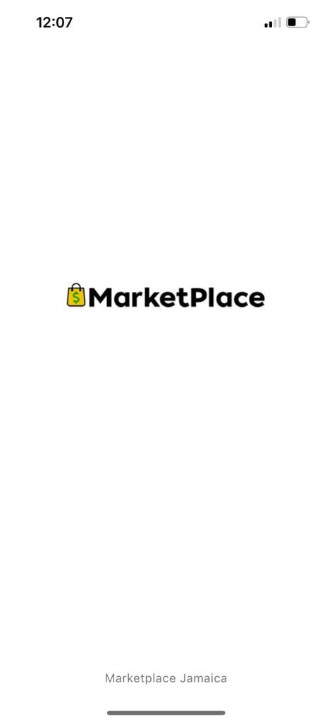 Marketplace Jamaica - Marketplace Jamaica app splash screen showing the brand logo and name on a white background