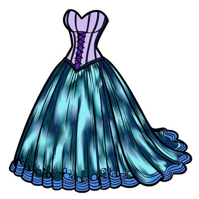 wedding dress-corset and a long and flowy skirt