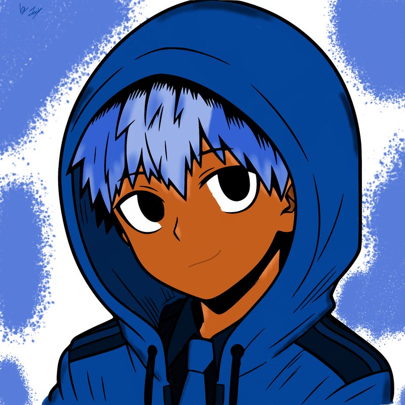 manga character with a hoodie