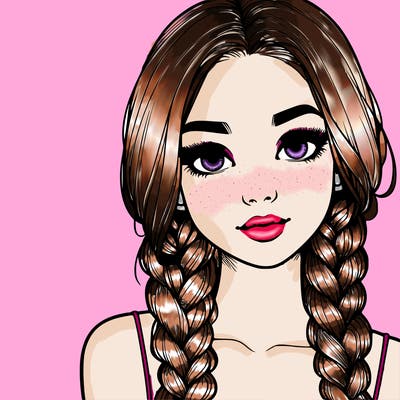 realistic girl with braids