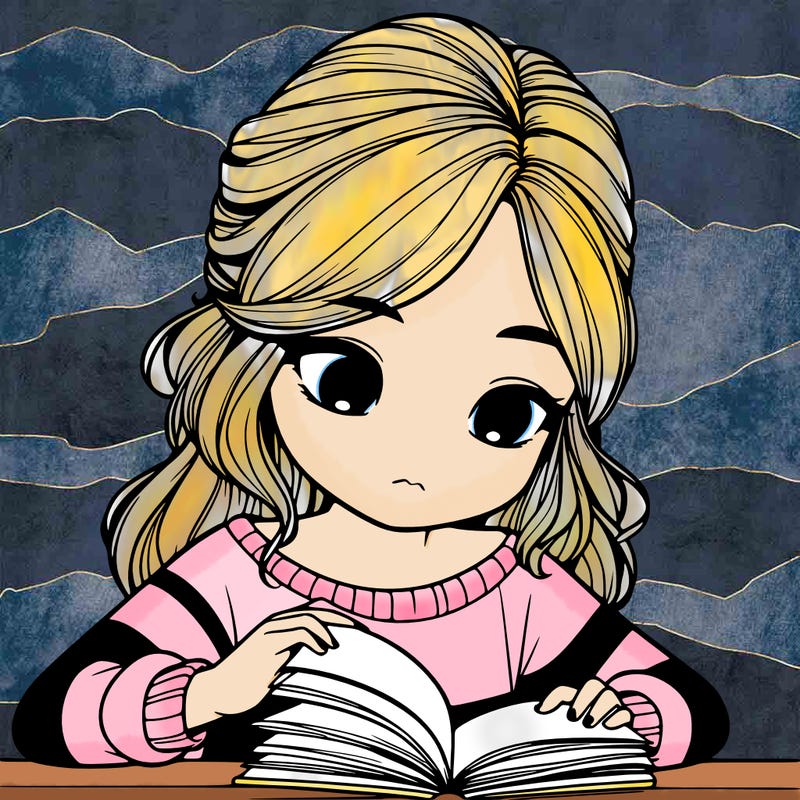 realistic girl reading