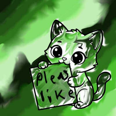 a small cat with a blank sheet of paper in its hand. the cat is sooooooo cute!