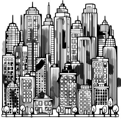 a city with skyscrapers