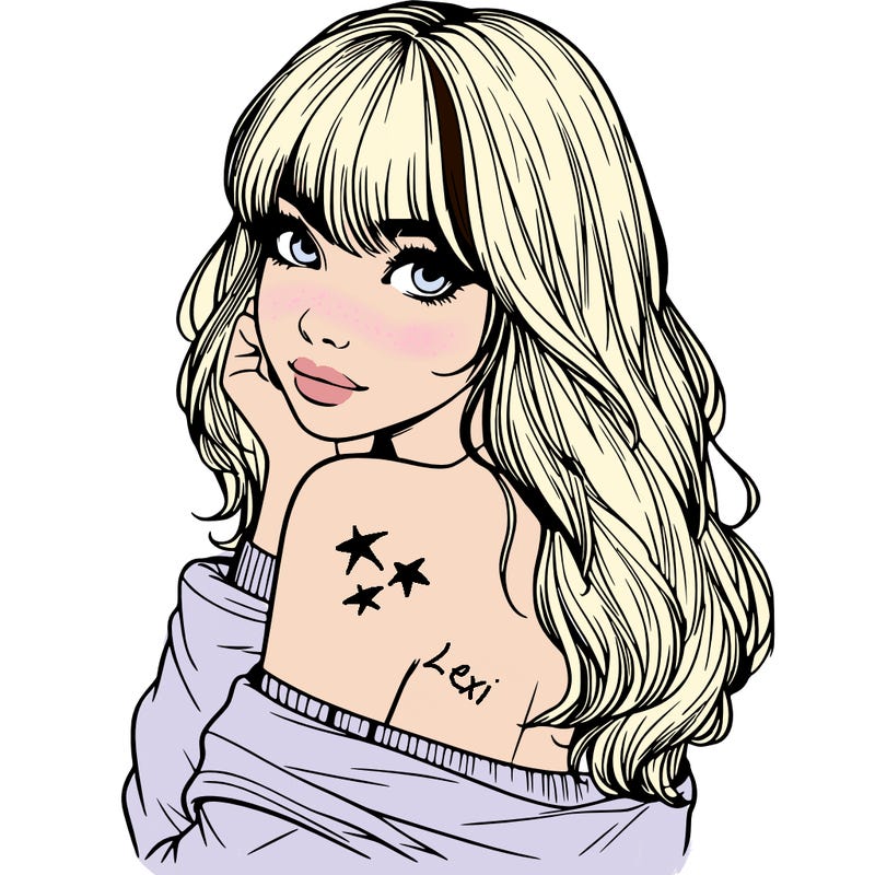 realistic girl with bangs looking over her shoulder