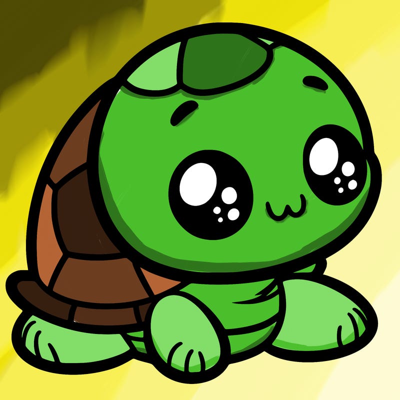 cute little animated turtle