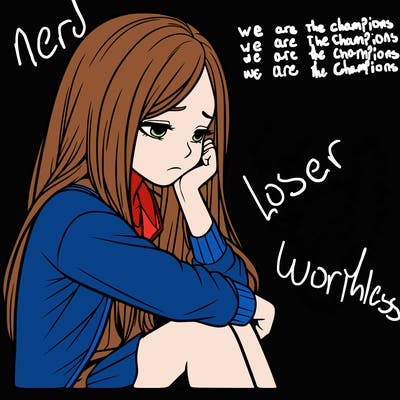 a realistic girl with depression