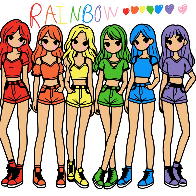 a group of girls wearing crop tops and shorts