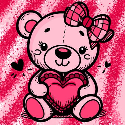 teddy bear hugging a heart