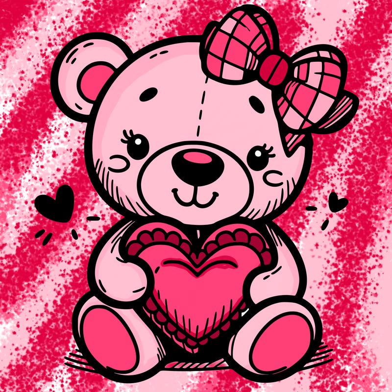 teddy bear hugging a heart